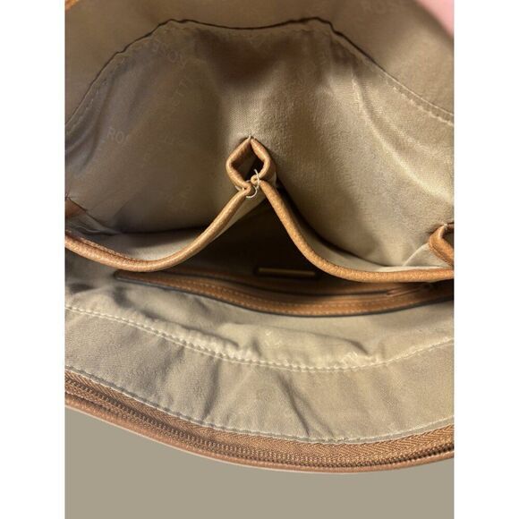 Rosetti Beige Tote With Brown Accents Multiple Compartments & Zipper Closure - Picture 6 of 13